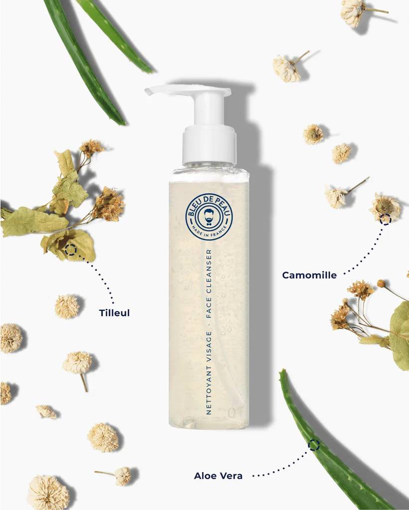 gel nettoyant visage pour homme bleu de peau - Orsoko